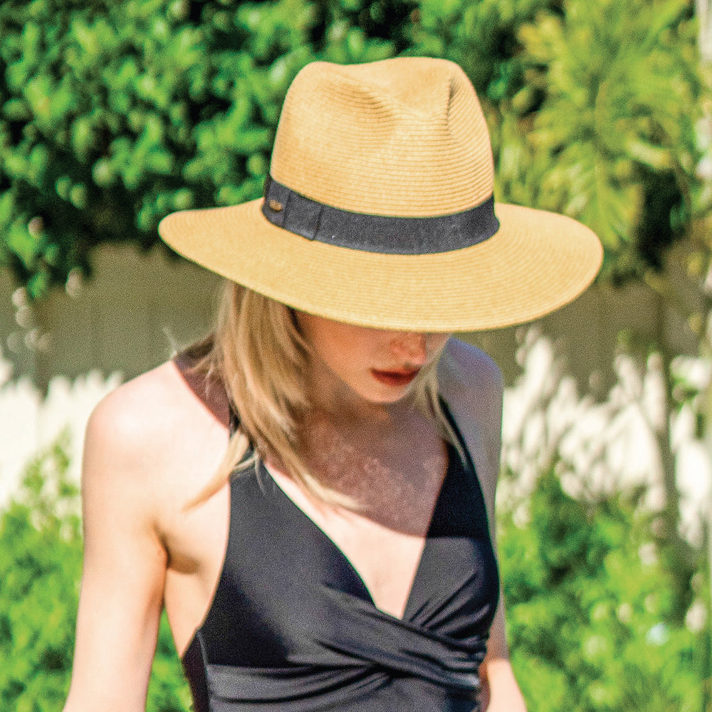 Chapeau Fedora à Bord Large Helena toast SCALA