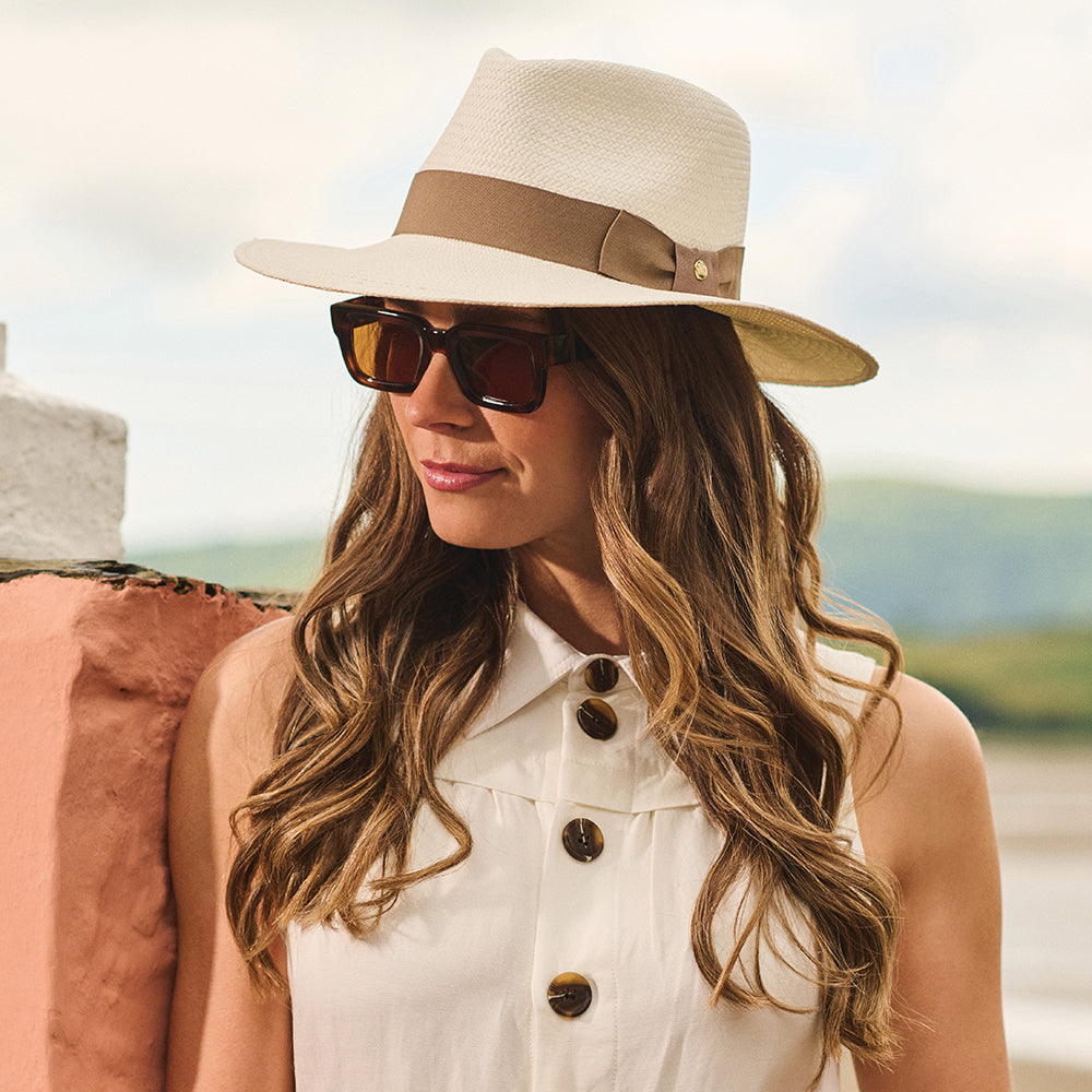 Chapeau Fedora Panama Chatsworth décoloré-taupe FAILSWORTH
