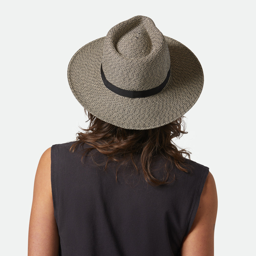 Chapeau Fedora en Paille Toyo Pliable Carolina noir-naturel BRIXTON
