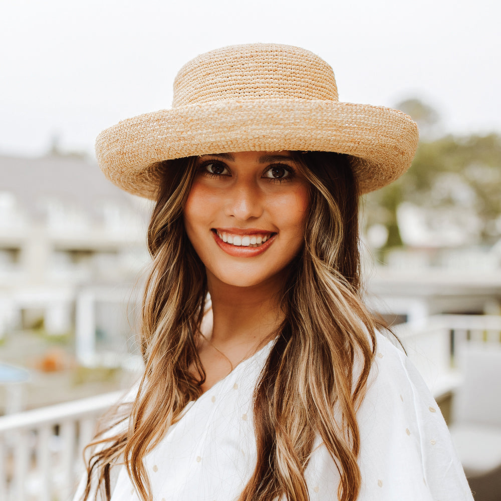 Chapeau Canotier Pliable en Paille Raphia Torsadée naturel SCALA