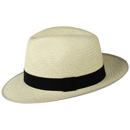 Chapeau Fedora Panama avec Bandeau noir Bexley semi-décoloré CHRISTYS