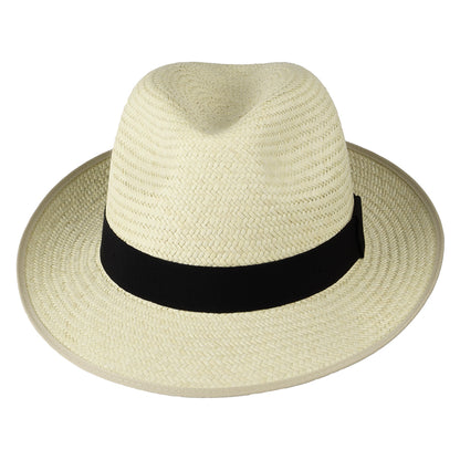 Chapeau Fedora Panama avec Bandeau noir Bexley semi-décoloré CHRISTYS