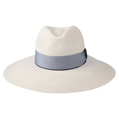 Chapeau Fedora Panama à Bord Large Bandeau Bicolore Bleu Valegro décoloré CHRISTYS