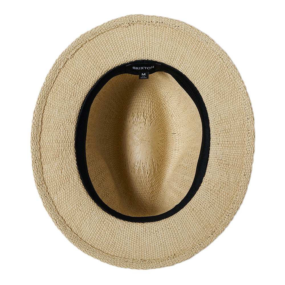 Chapeau Fedora en Paille Toyo Roma naturel-noir BRIXTON