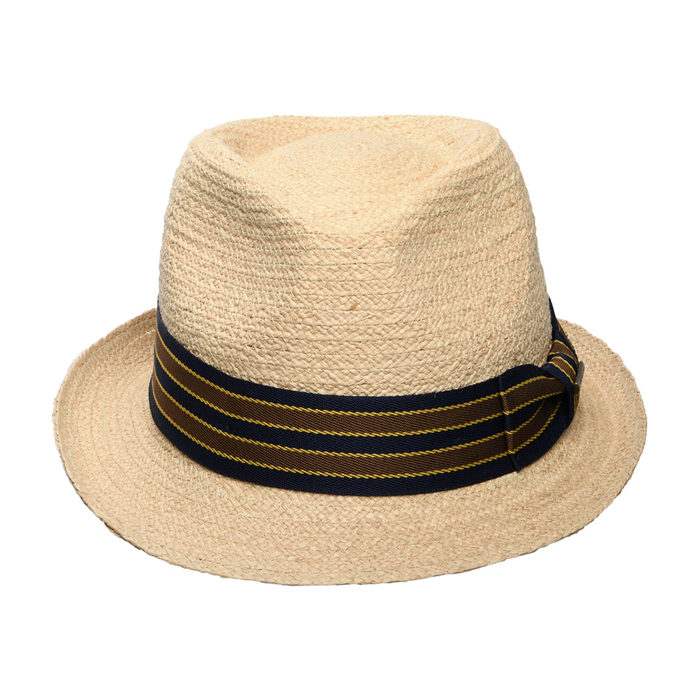 Chapeau Trilby en Raphia avec Bandeau à Rayures naturel STETSON