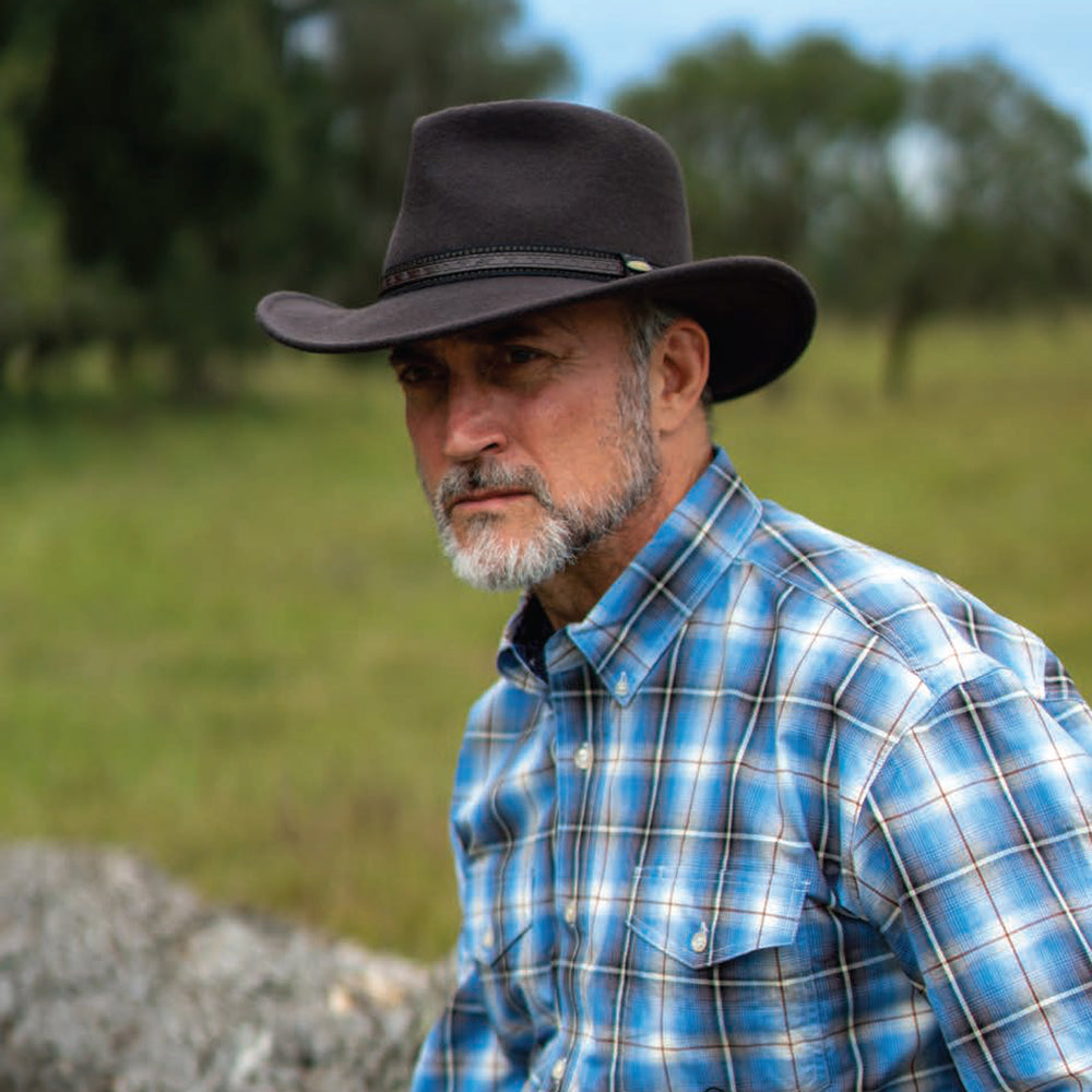 Chapeau Australien en Laine Feutrée Déformable Hydrofuge San Antonio chocolat SCALA