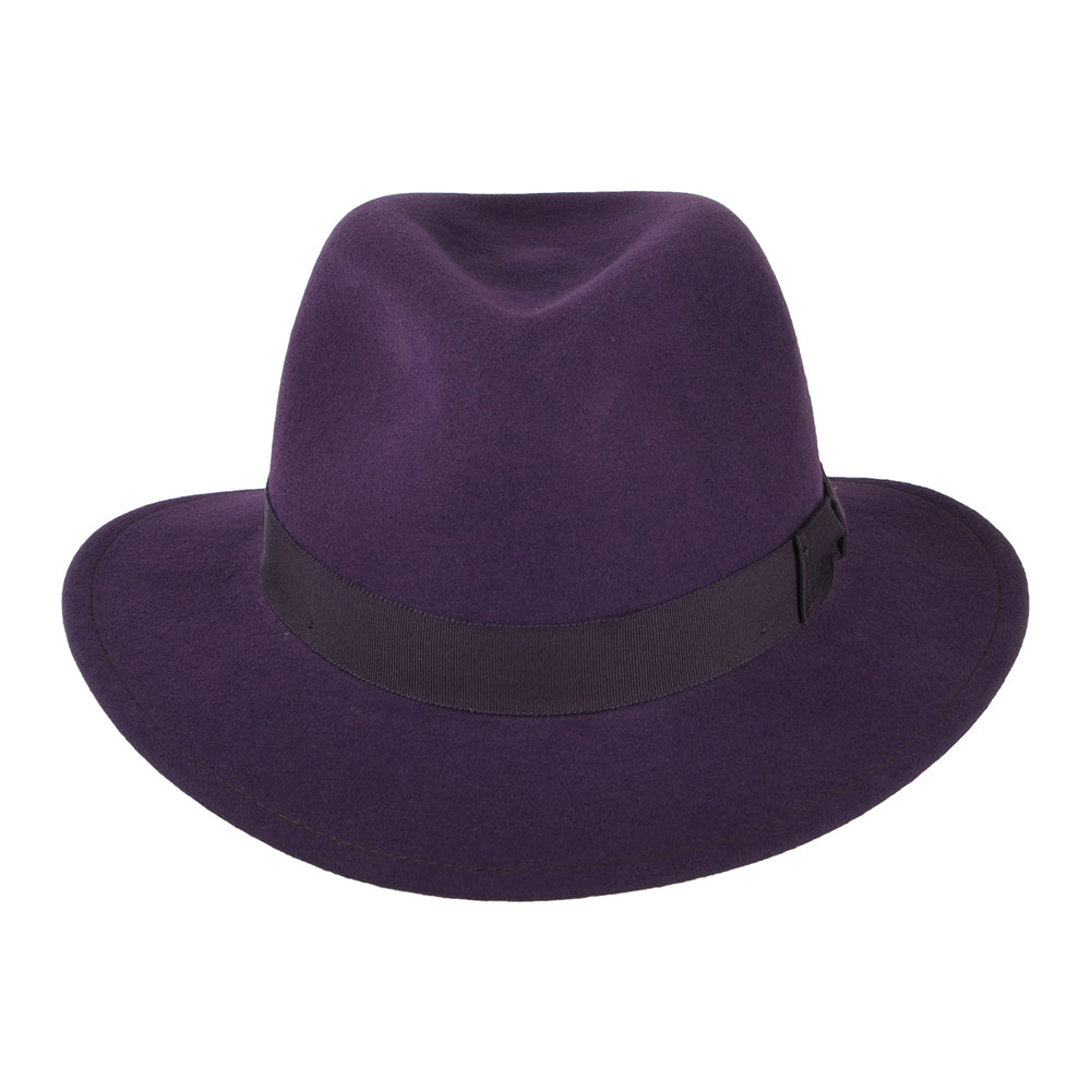 Chapeau Fedora en Laine Feutrée Déformable Hydrofuge Curtis violet BAILEY