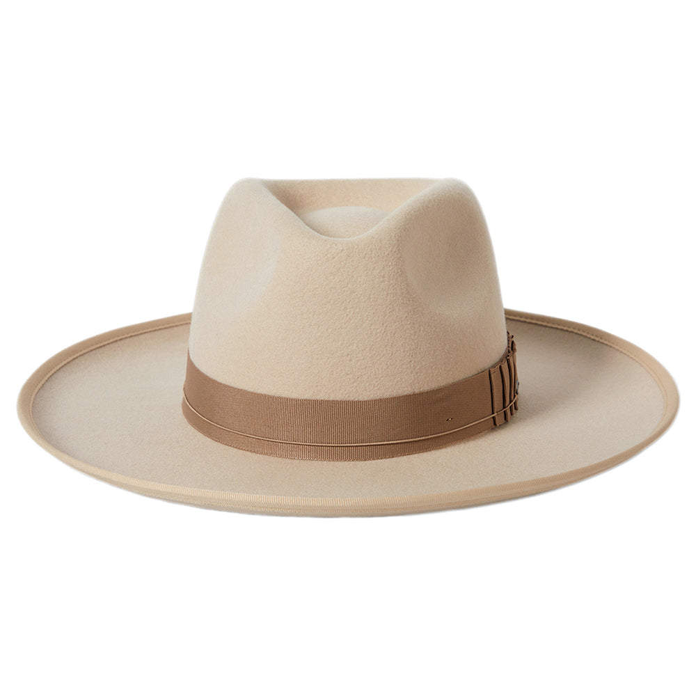 Chapeau Fedora en Laine Feutrée Reno beige-sable BRIXTON