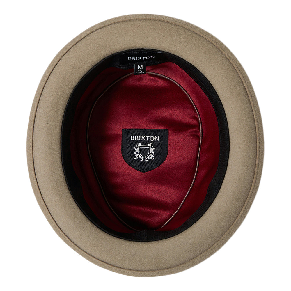 Chapeau Pork Pie en Laine Feutrée Stout sable-sable foncé BRIXTON