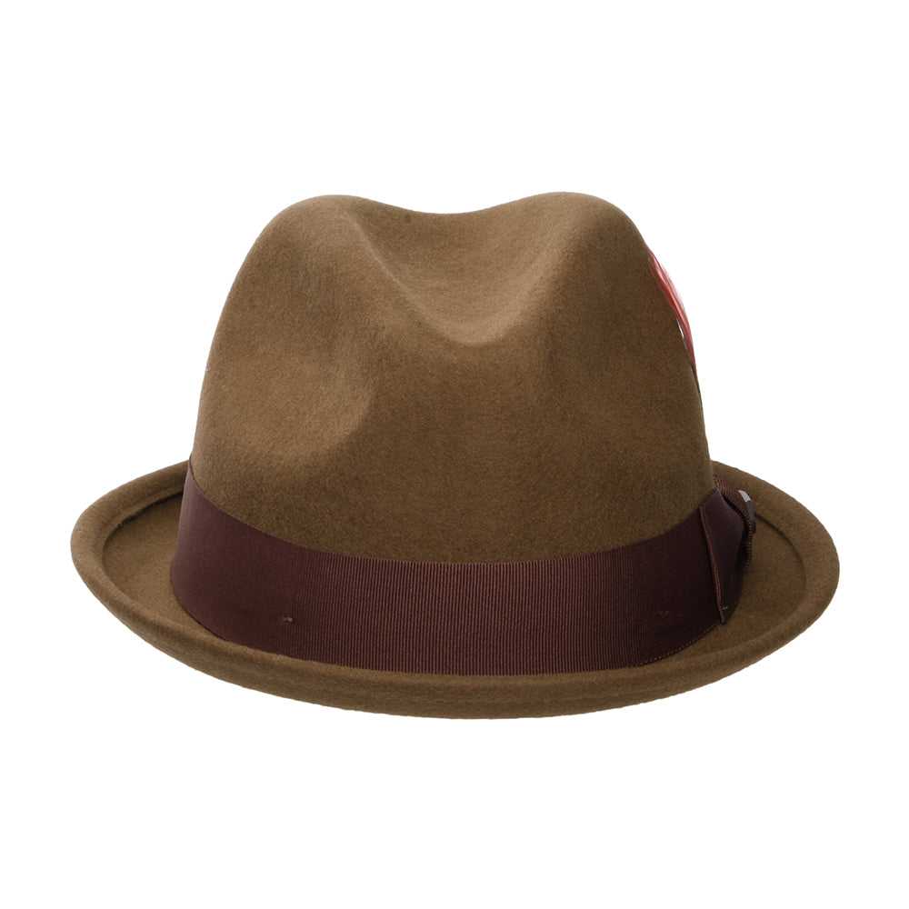 Chapeau Trilby Gain en Laine Feutrée café-châtaigne BRIXTON