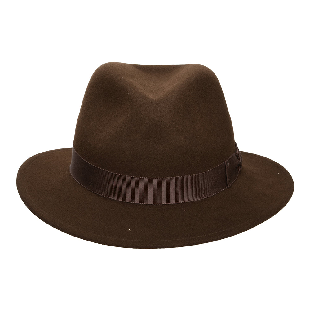 Chapeau Fedora en Laine Feutrée Déformable Hydrofuge Curtis marron BAILEY