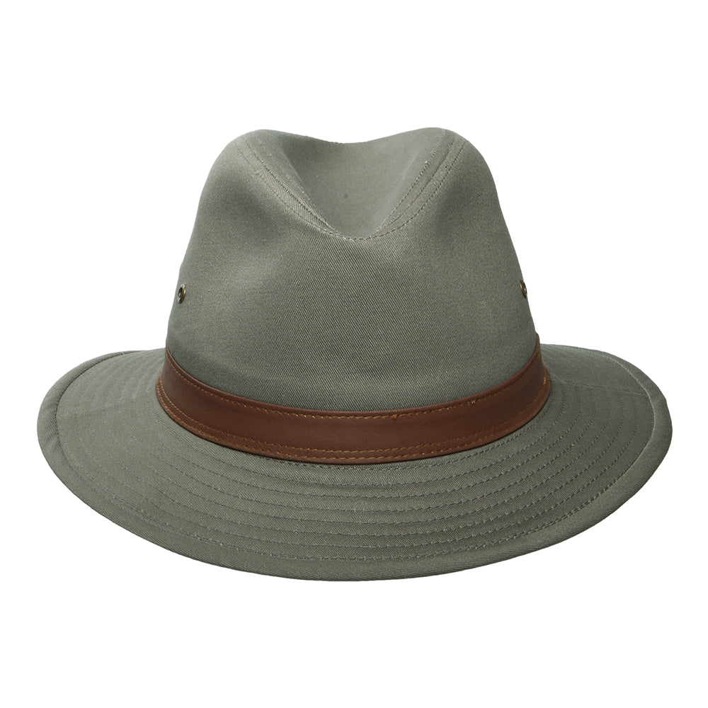 Chapeau Safari en Coton Hydrofuge olive DORFMAN PACIFIC