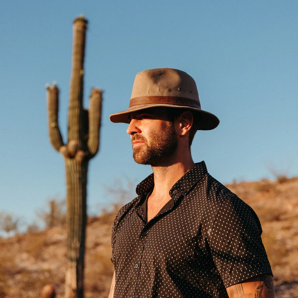 Chapeau Safari en Coton Hydrofuge khaki DORFMAN PACIFIC