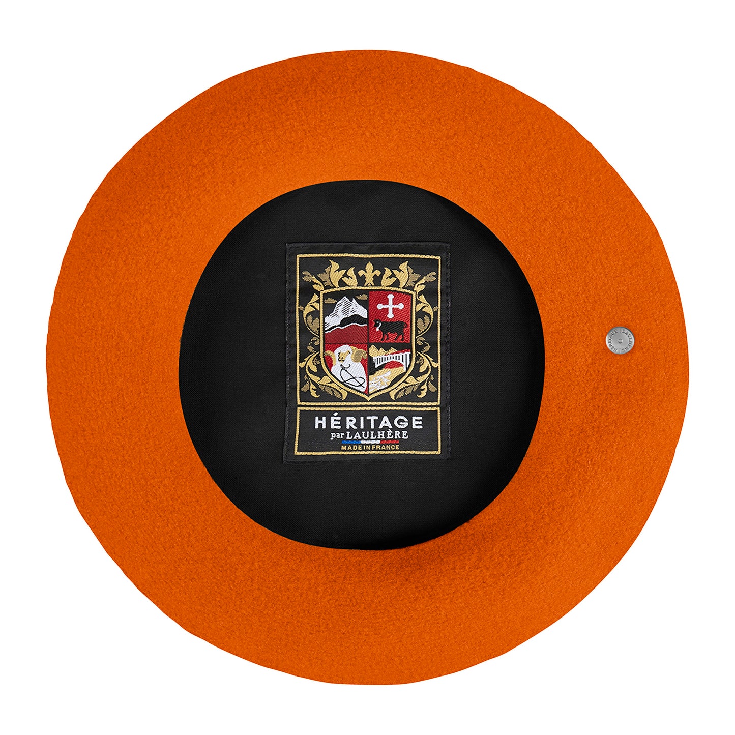 Béret Authentique en Laine Mérinos orange LAULHÈRE