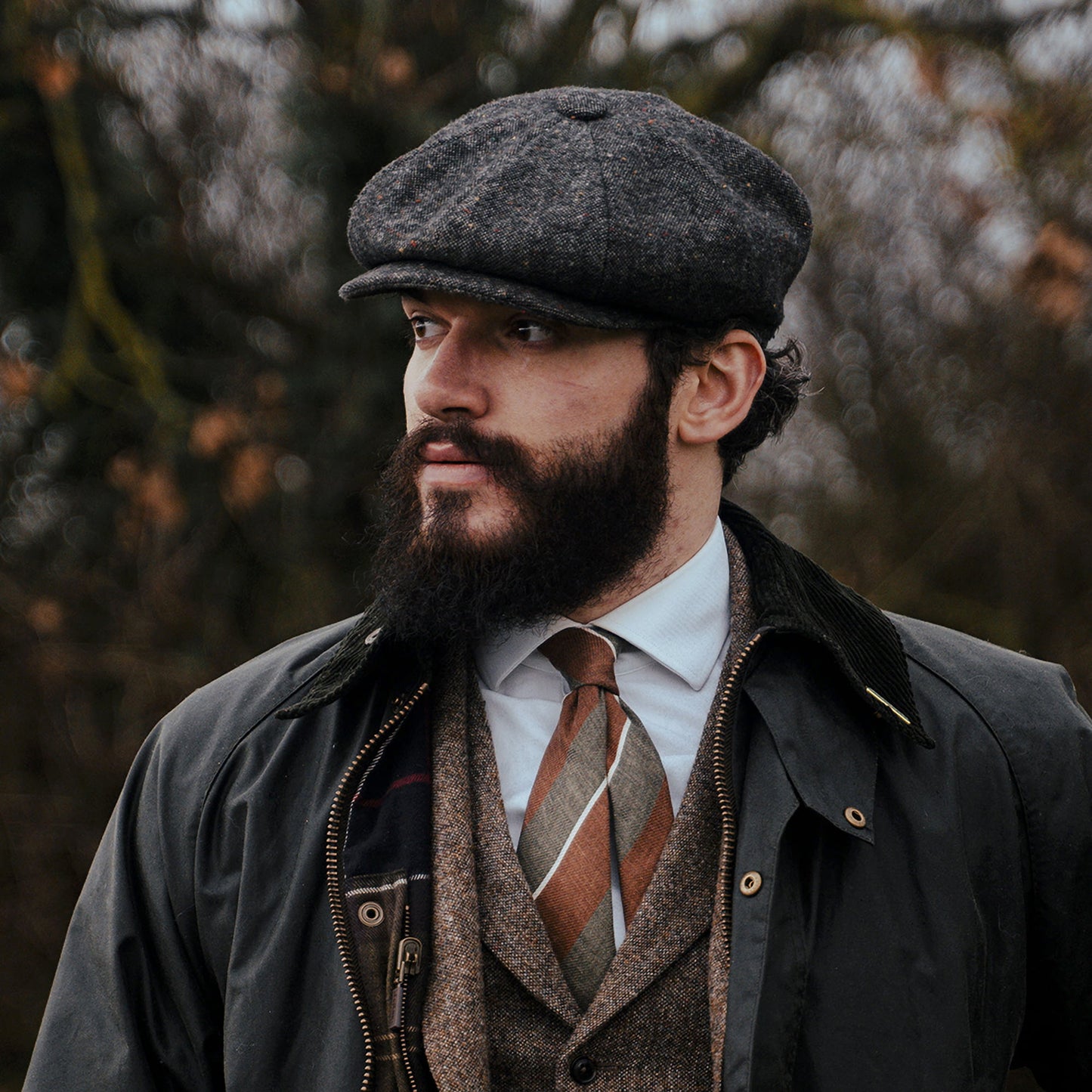 Casquette Gavroche Chinée et Mouchetée Blackheath noir-multi JAXON & JAMES