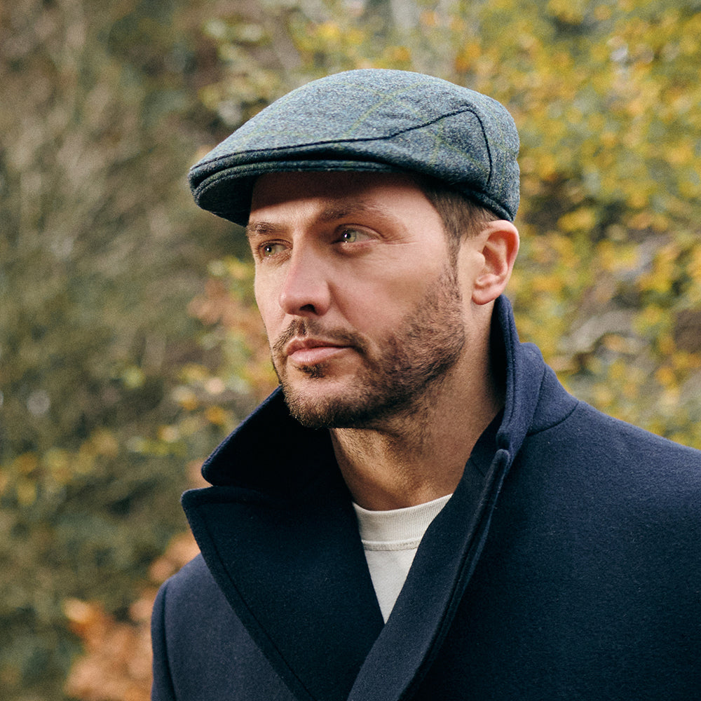 Casquette Plate Imperméable à Carreaux bleu-mousse FAILSWORTH