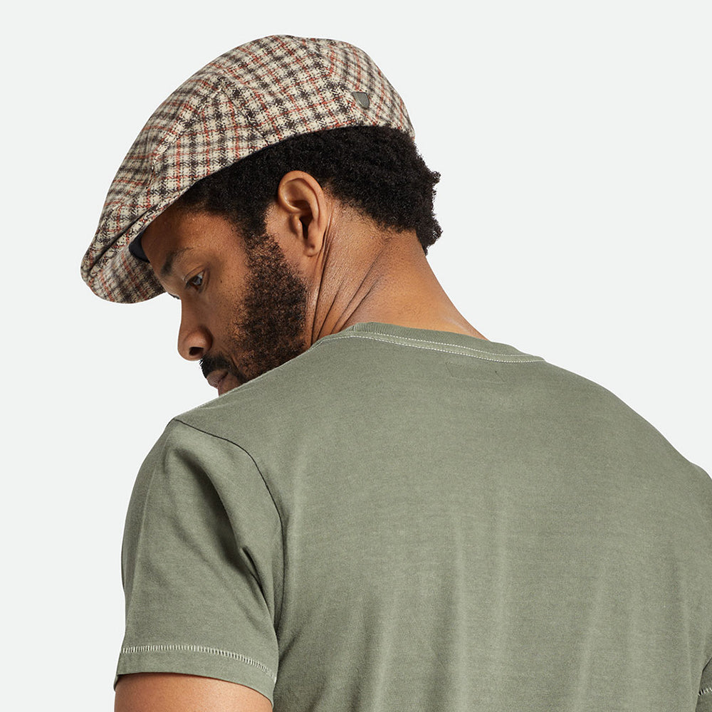 Casquette Plate Pied-de-Poule Hooligan Lightweight X Snap sable-marron-orange BRIXTON