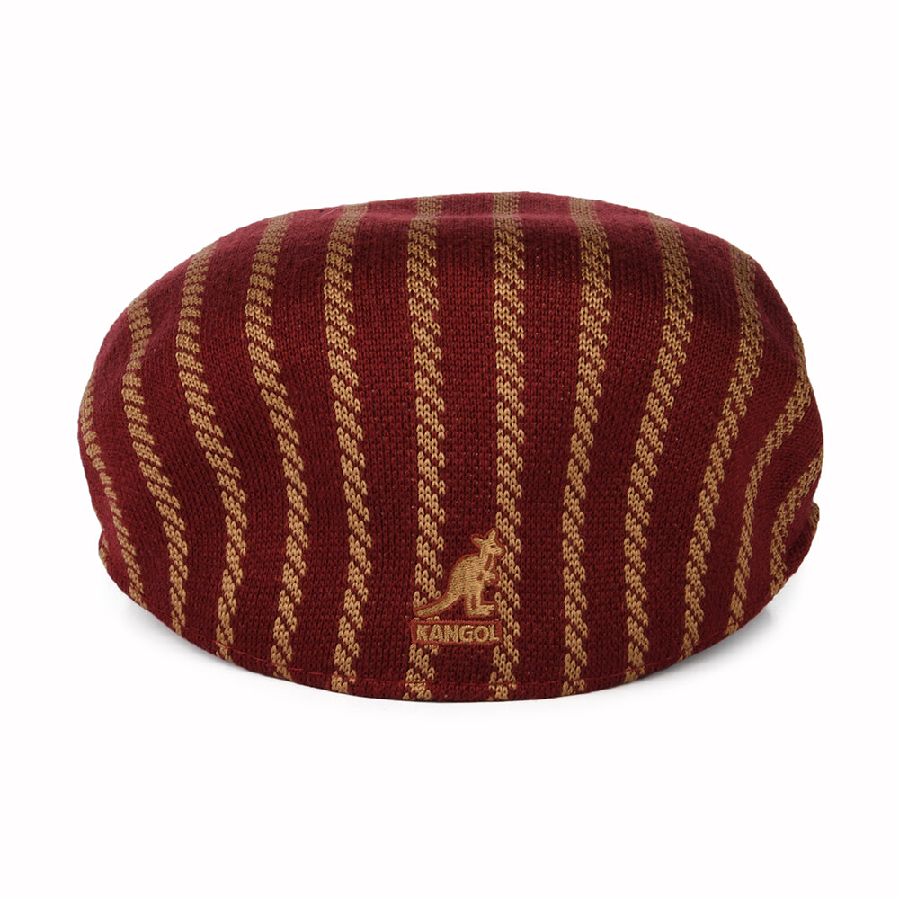 Casquette Plate Twist Stripe 504 canneberge-camel KANGOL