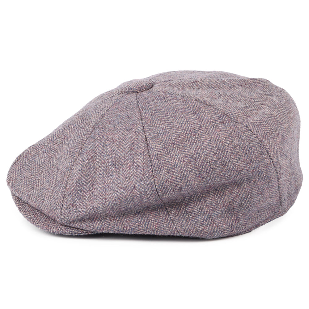 Casquette Gavroche à 8 Pans en Tweed Lovat Teviot violet clair CHRISTYS