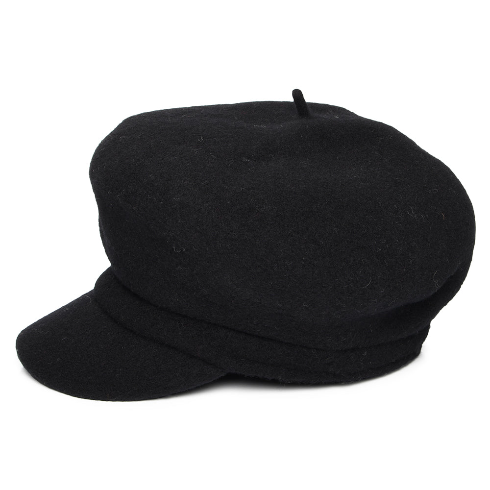 Casquette Gavroche en Laine Vanessa noir WHITELEY