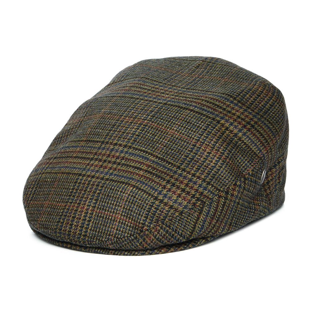 Casquette Plate Prince-de-Galles en Laine Vierge bleu CITY SPORT