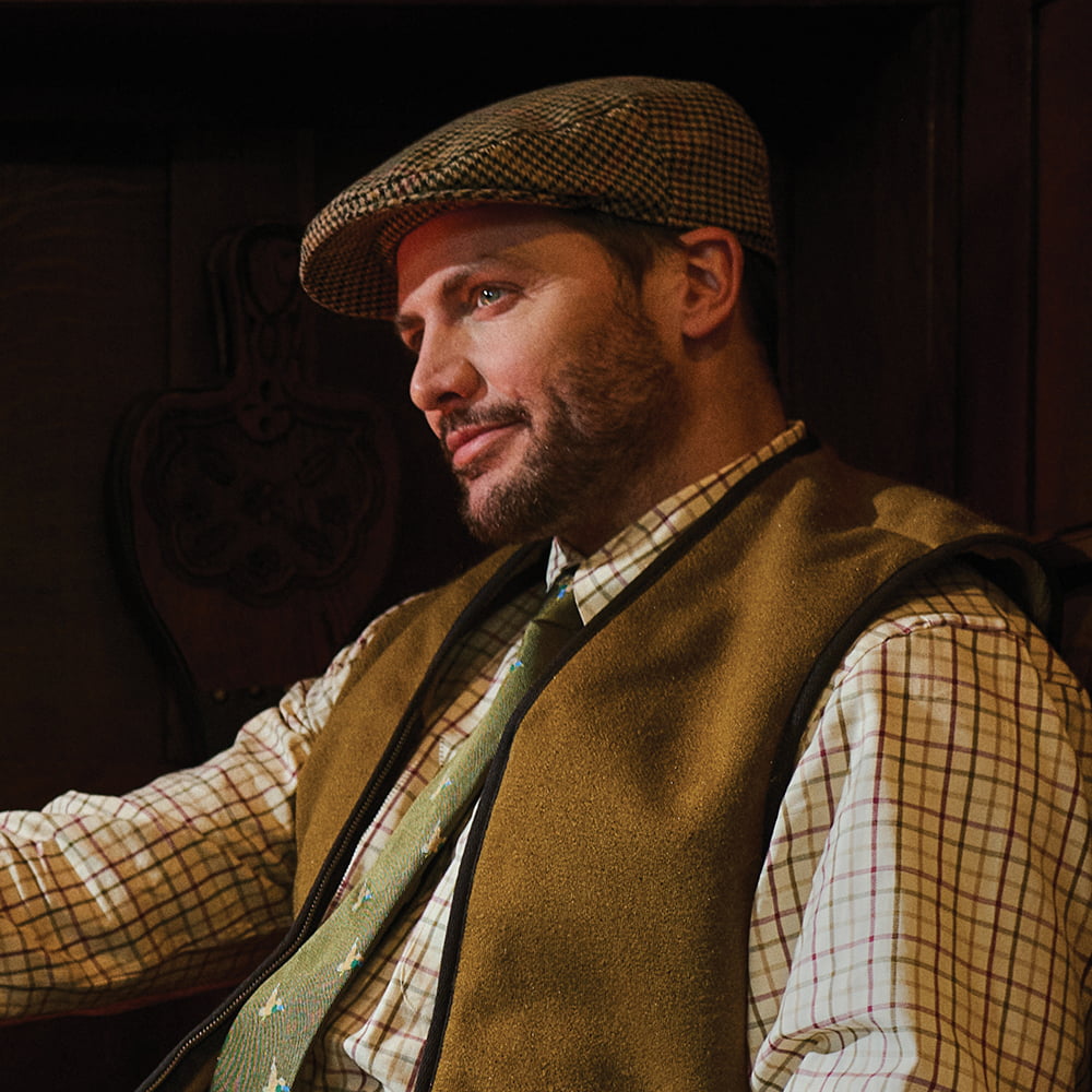 Casquette Plate Pied-de-Poule Norwich en Tweed de Laine sable-multi FAILSWORTH