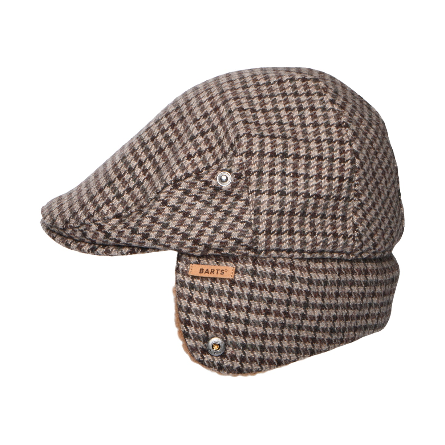 Casquette Plate Pied-de-Poule Avec Protège-Oreilles Monzonite marron foncé BARTS