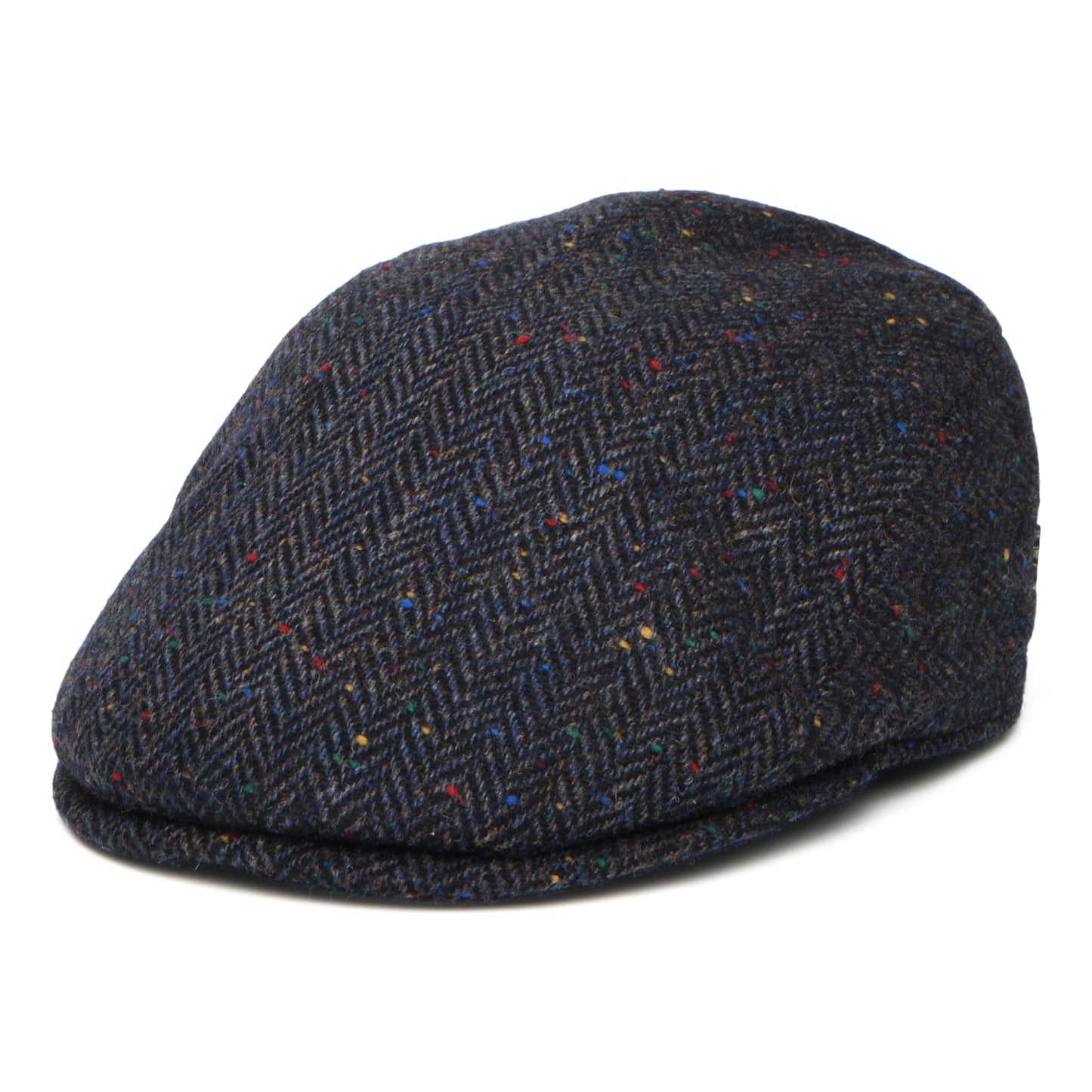 Casquette Plate en Laine Vierge à Chevrons Porto bleu marine CITY SPORT