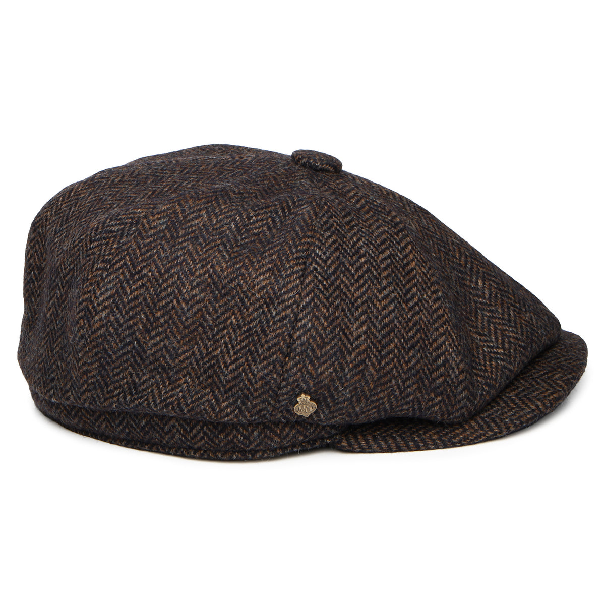 Casquette Gavroche en Laine Britannique à Chevrons Brooklyn marron CHRISTYS