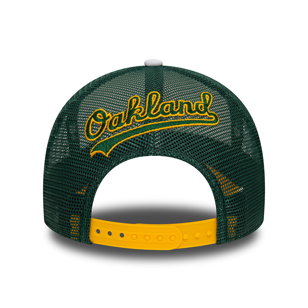Casquette Trucker MLB Logo A-Frame Oakland Athletics blanc-jaune-vert foncé NEW ERA