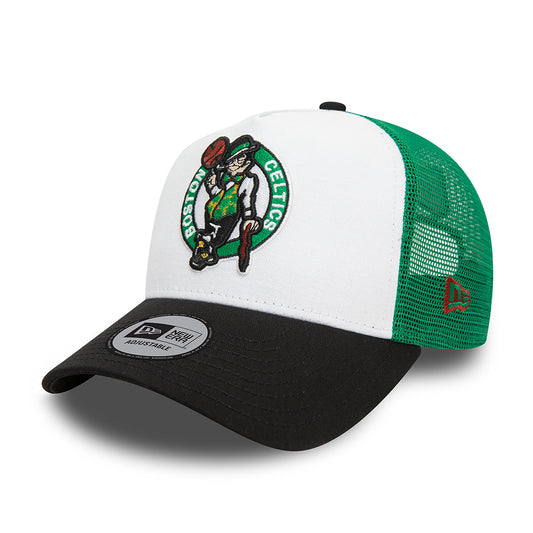 Casquette Trucker NBA Rear Arch A-Frame Boston Celtics blanc-noir-vert NEW ERA