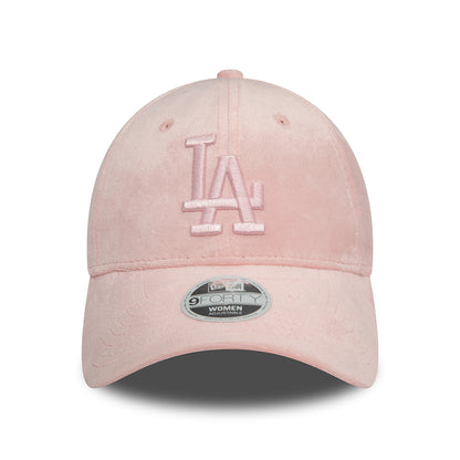 Casquette Snapback Femme 9FORTY MLB Velour L.A. Dodgers rose clair NEW ERA