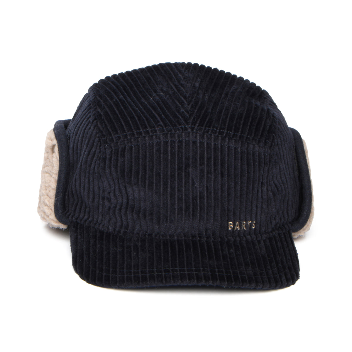Casquette 5 Panel en Velours Côtelé Avec Protège-Oreilles Rayner bleu marine foncé BARTS