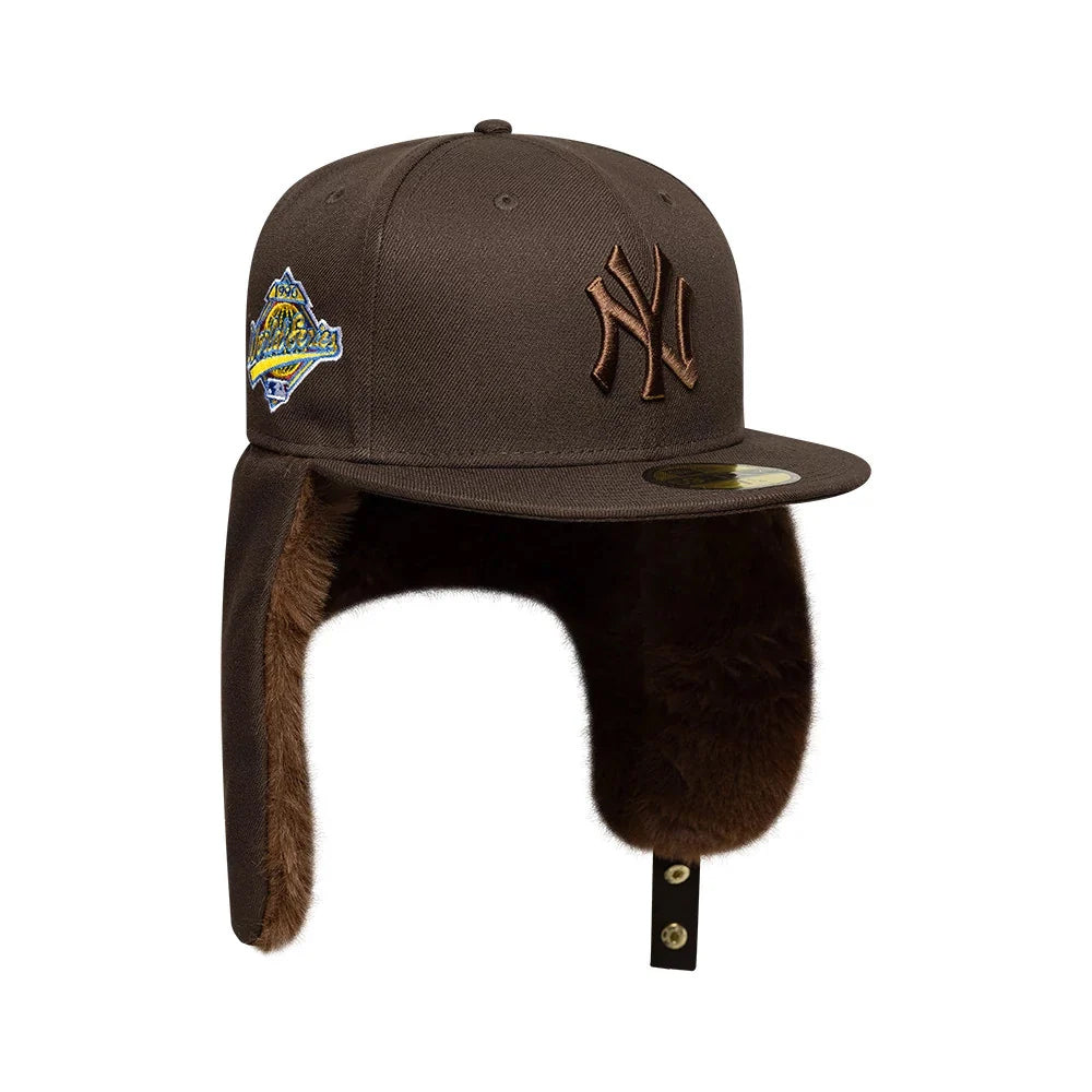 Casquette 59FIFTY MLB World Series Dogear Avec Protège-Oreilles New York Yankees marron NEW ERA