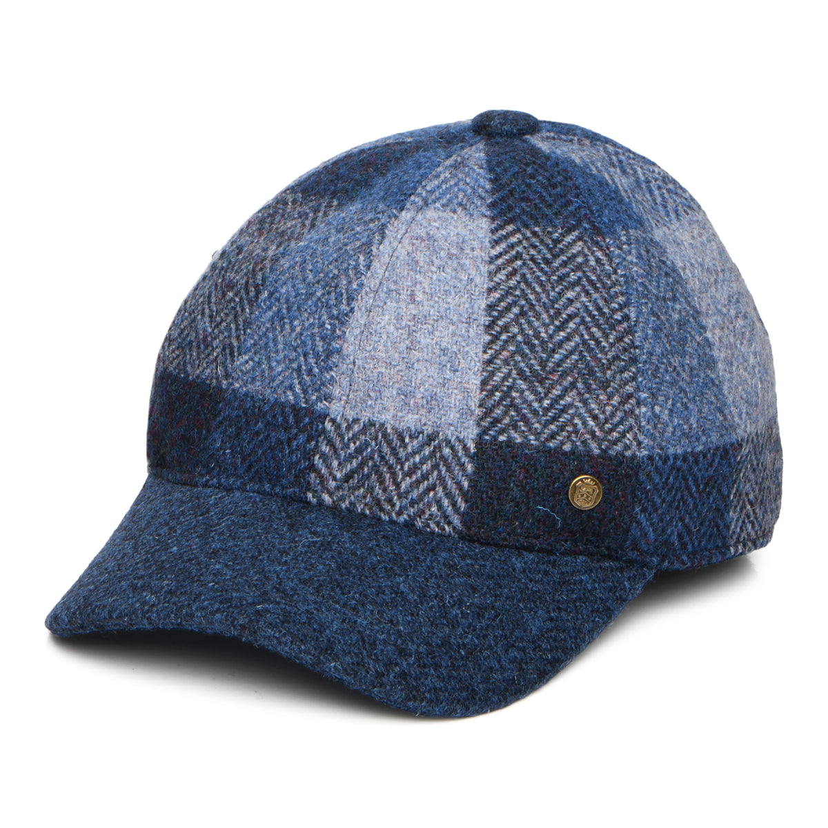 Casquette en HARRIS TWEED bleu profond FAILSWORTH