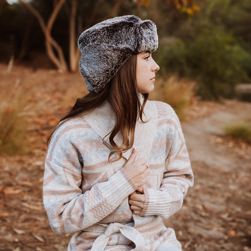 Chapka en Fausse Fourrure naturel DORFMAN PACIFIC