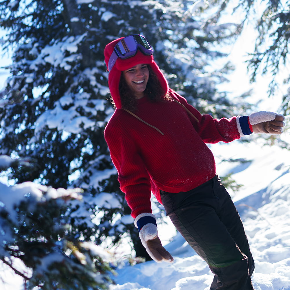 Chapka en Fausse Fourrure Lucerne Bomber rouge BARTS