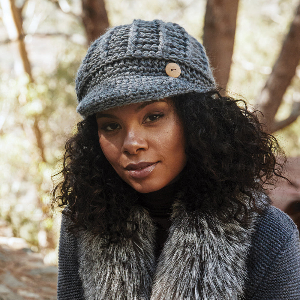 Bonnet à Visière en Crochet Letizia gris SCALA