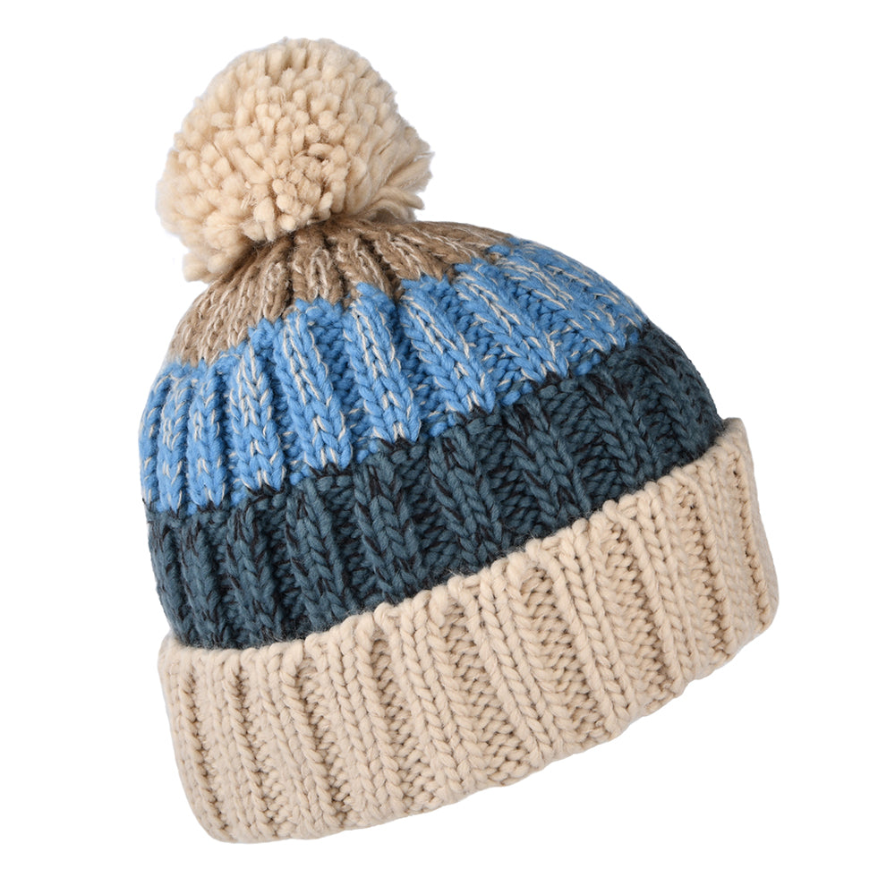 Bonnet à Pompon Wilhelm blé-bleu BARTS