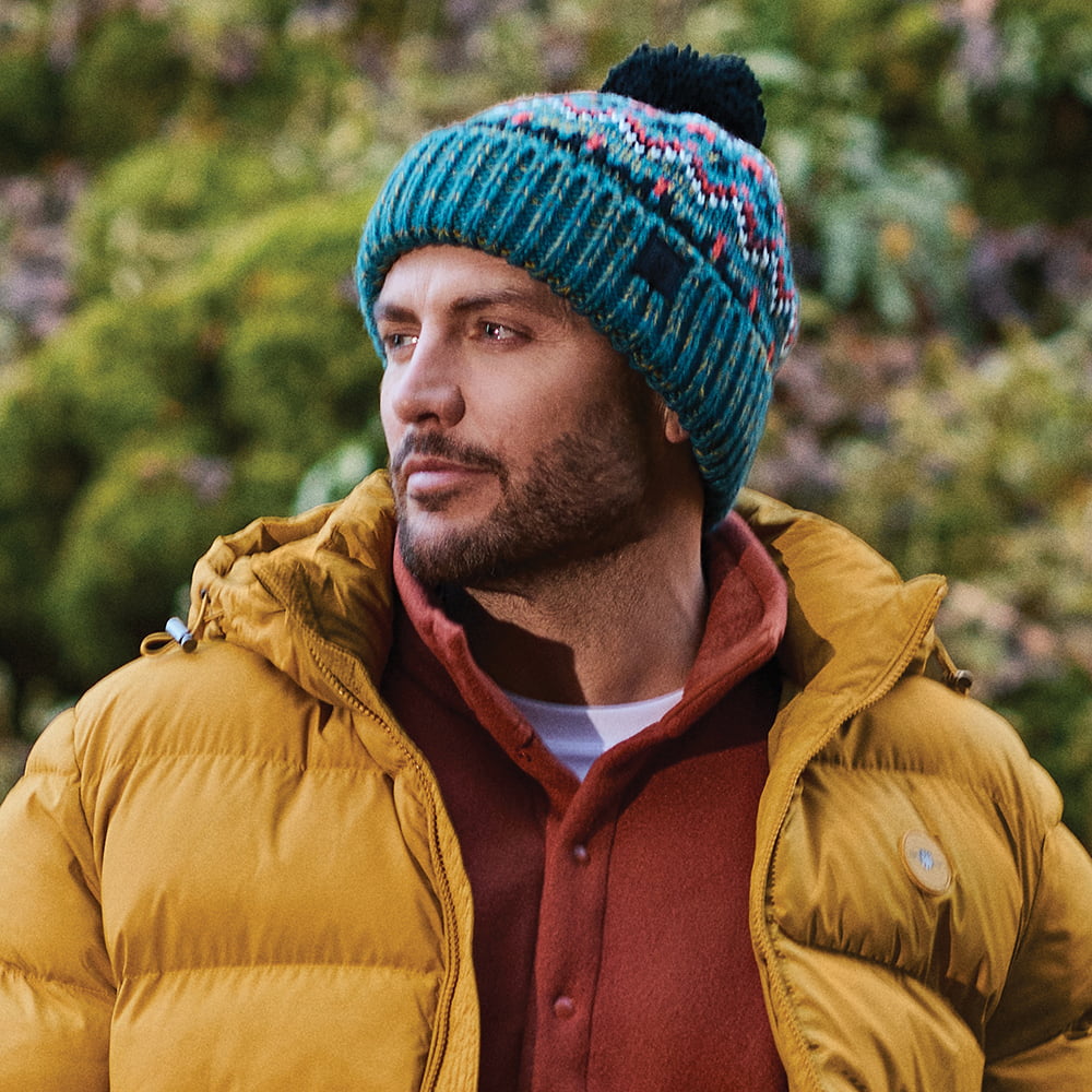 Bonnet à Pompon Fair Isle Arctic bleu sarcelle-multi FAILSWORTH