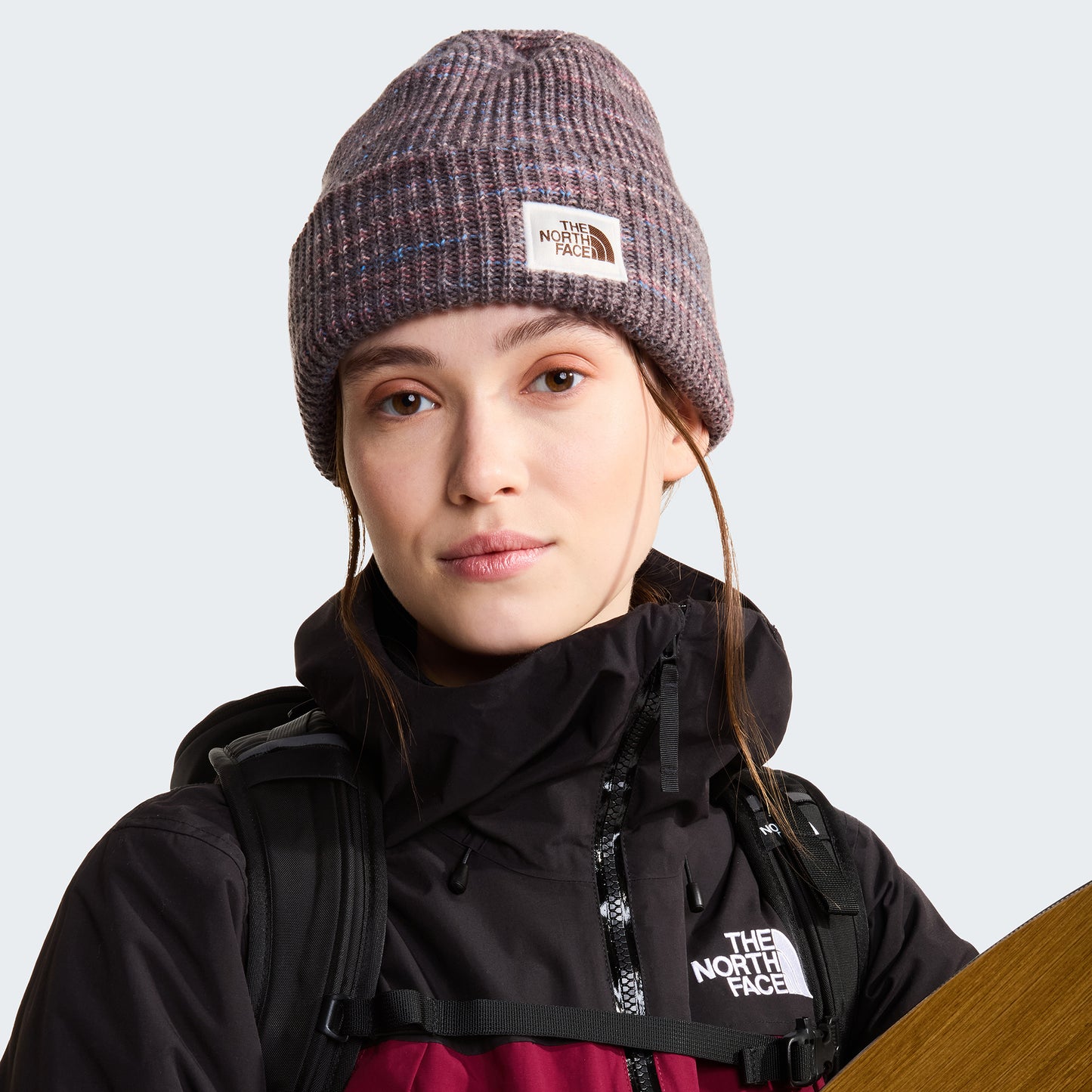Bonnet Recyclé Maille Teinte Par Sections Salty Bae mauve foncé THE NORTH FACE