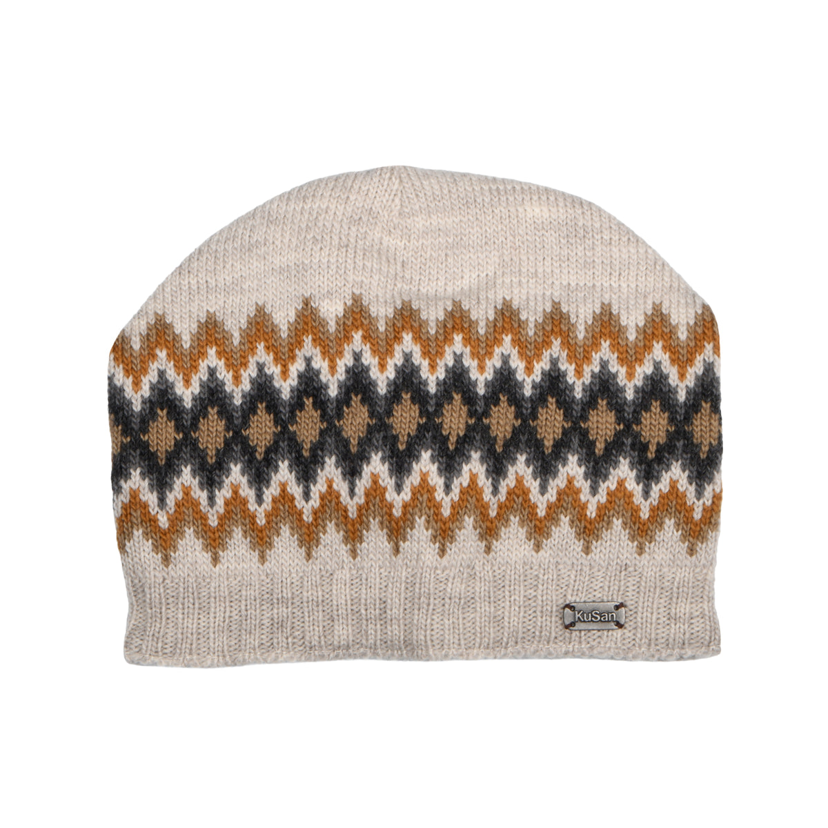 Bonnet Boutonné Losanges avoine-multi KUSAN
