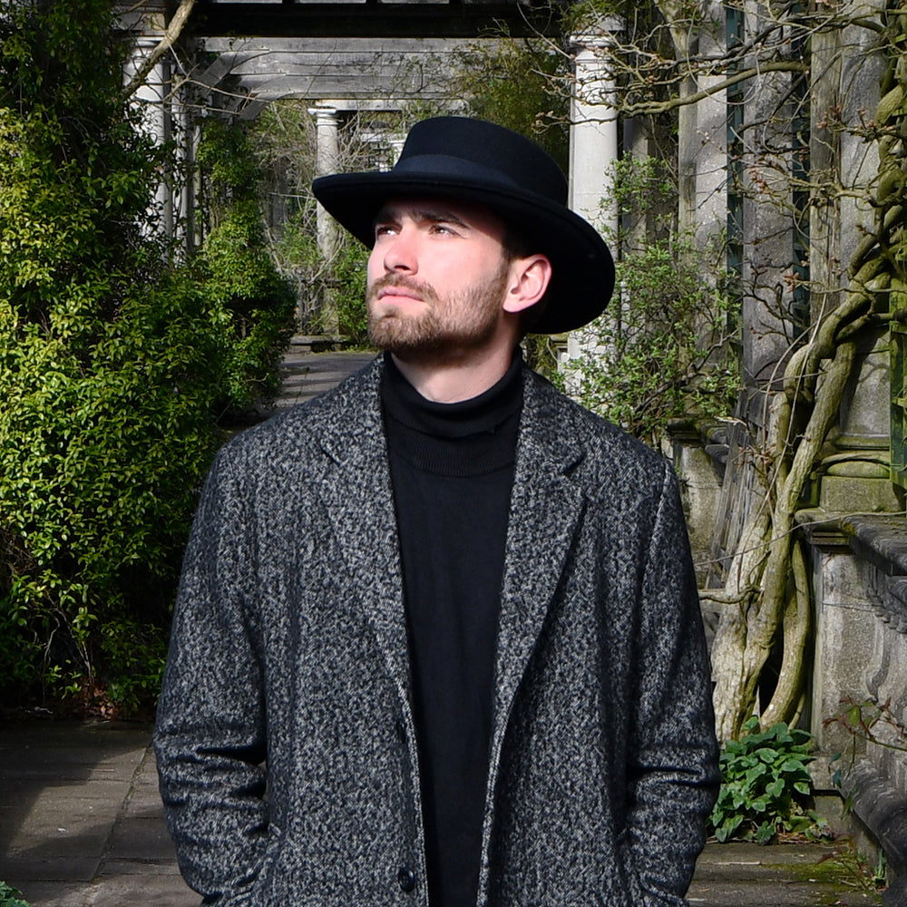 Chapeau Gambler en Laine Feutrée noir JAXON & JAMES - VENTE EN GROS