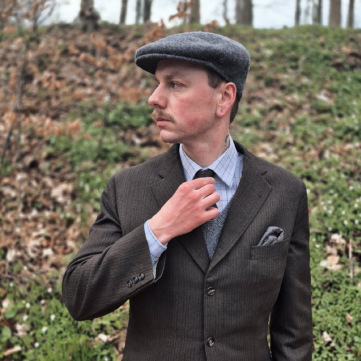 Casquette Plate Classic en Laine anthracite JAXON & JAMES - VENTE EN GROS