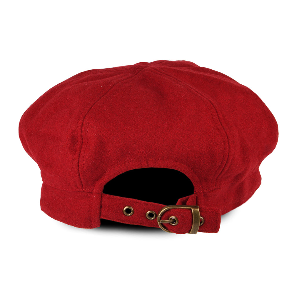 Casquette Gavroche en Laine Mélangée rouge SUR LA TÊTE - VENTE EN GROS