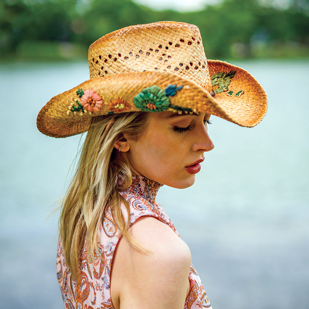 Chapeau de Cowboy en Raphia San Minata naturel SCALA