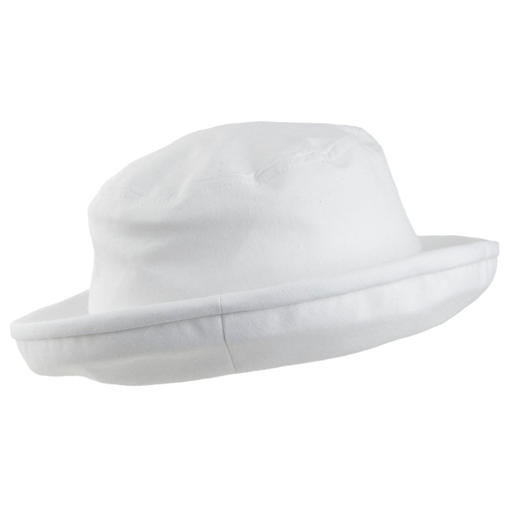 Chapeau Bob Pliable en Lin et Coton Arbres blanc SUR LA TÊTE