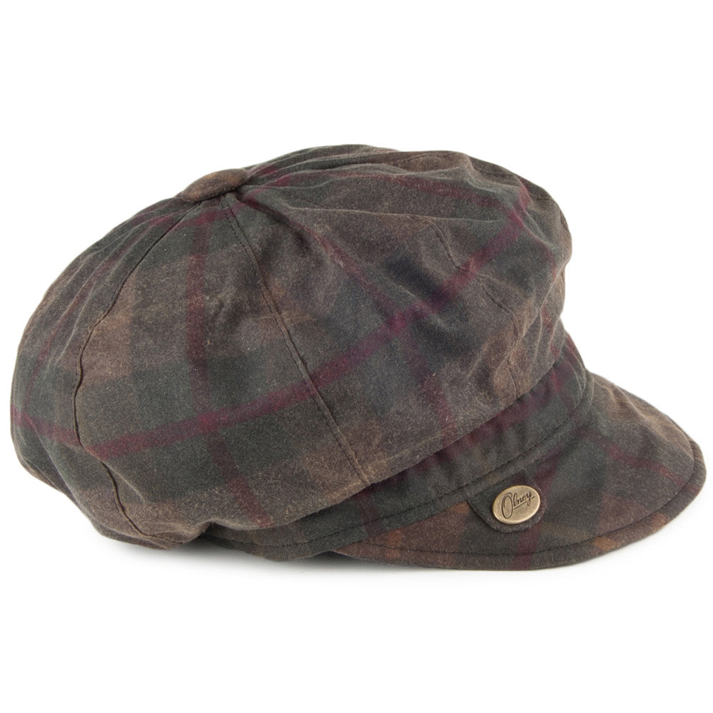 Casquette Gavroche en Cotton Ciré Maggie Hunter olive OLNEY