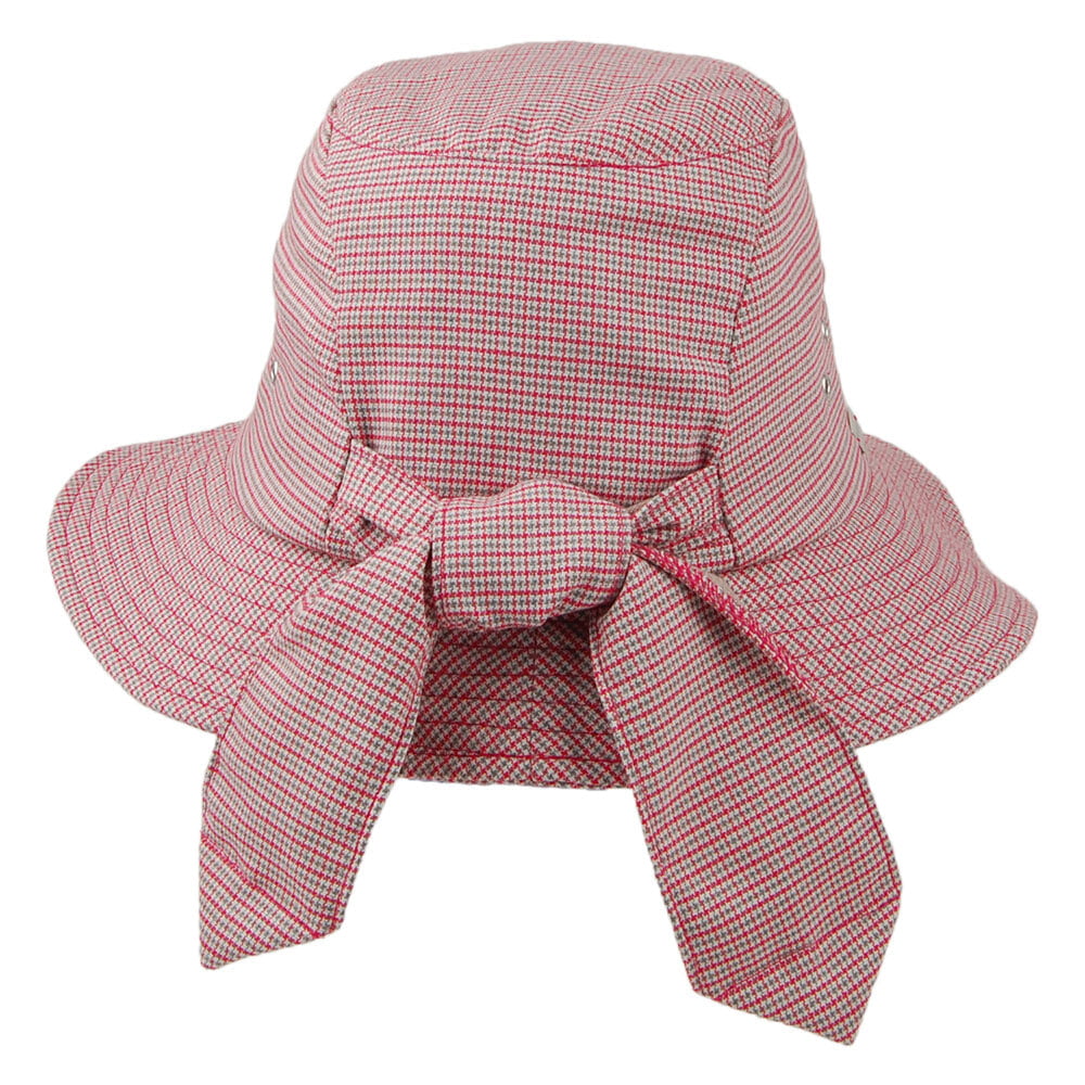 Chapeau Cloche Pied-de-Poule à Noeud rouge-multi BETMAR