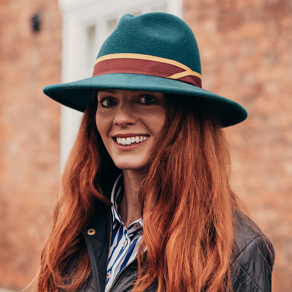 Chapeau Fedora Cotswolds Country bleu sarcelle FAILSWORTH